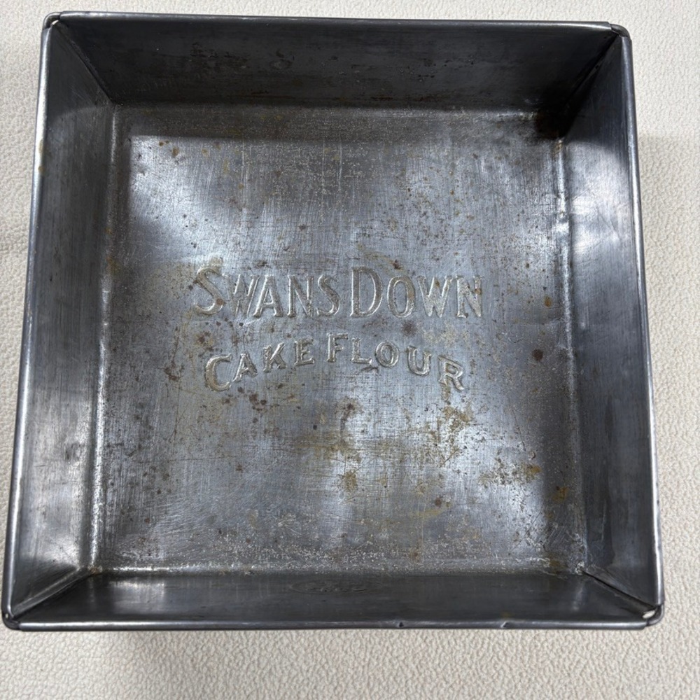 Vintage EKCO 630‎ Swans Down Cake Flour Square Baking Pan Metal Tin 8 Inch